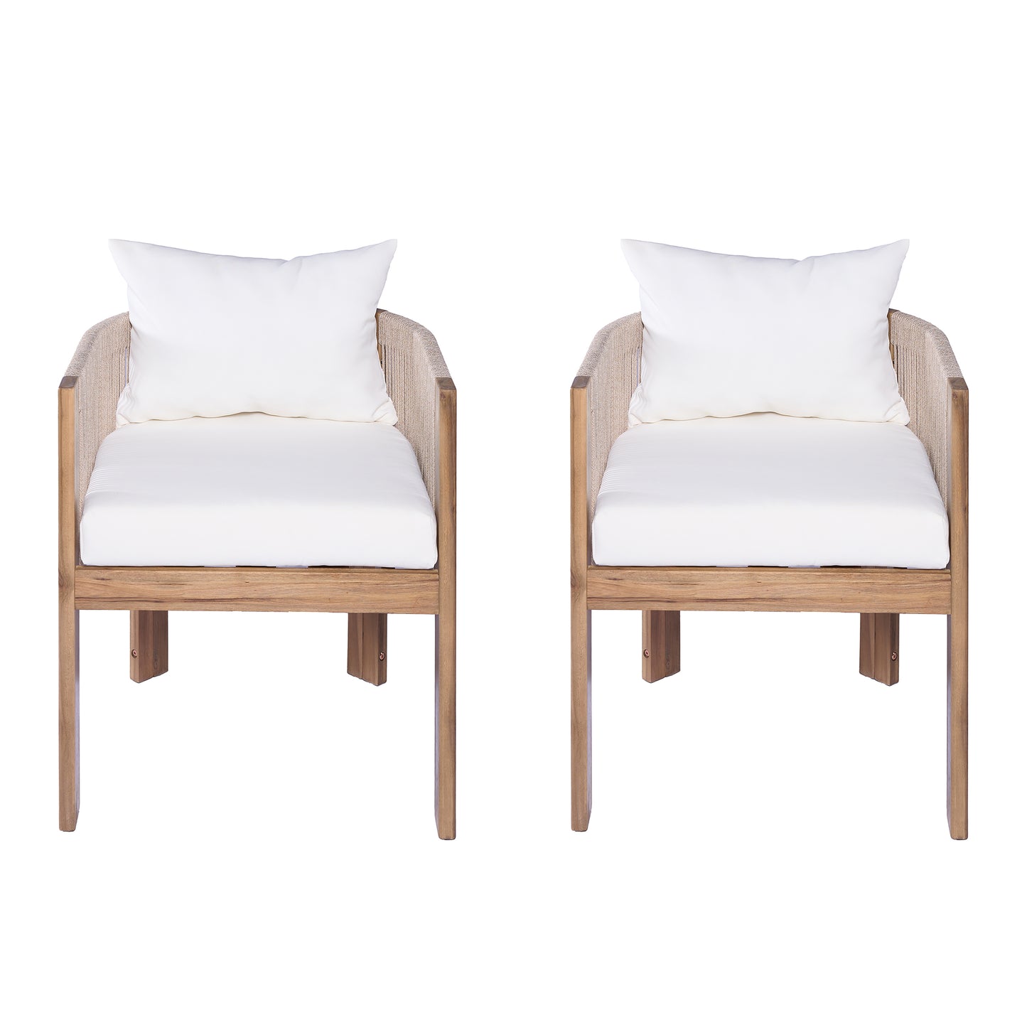 Matera Modern Wood Patio Dining Chair (Set of 2)