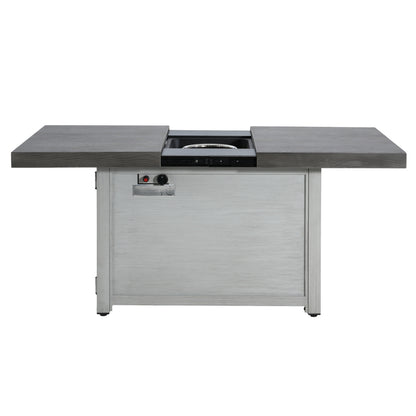 Kirathira Extendable Rectangle Aluminum fire Pit Table, 50,000BTU