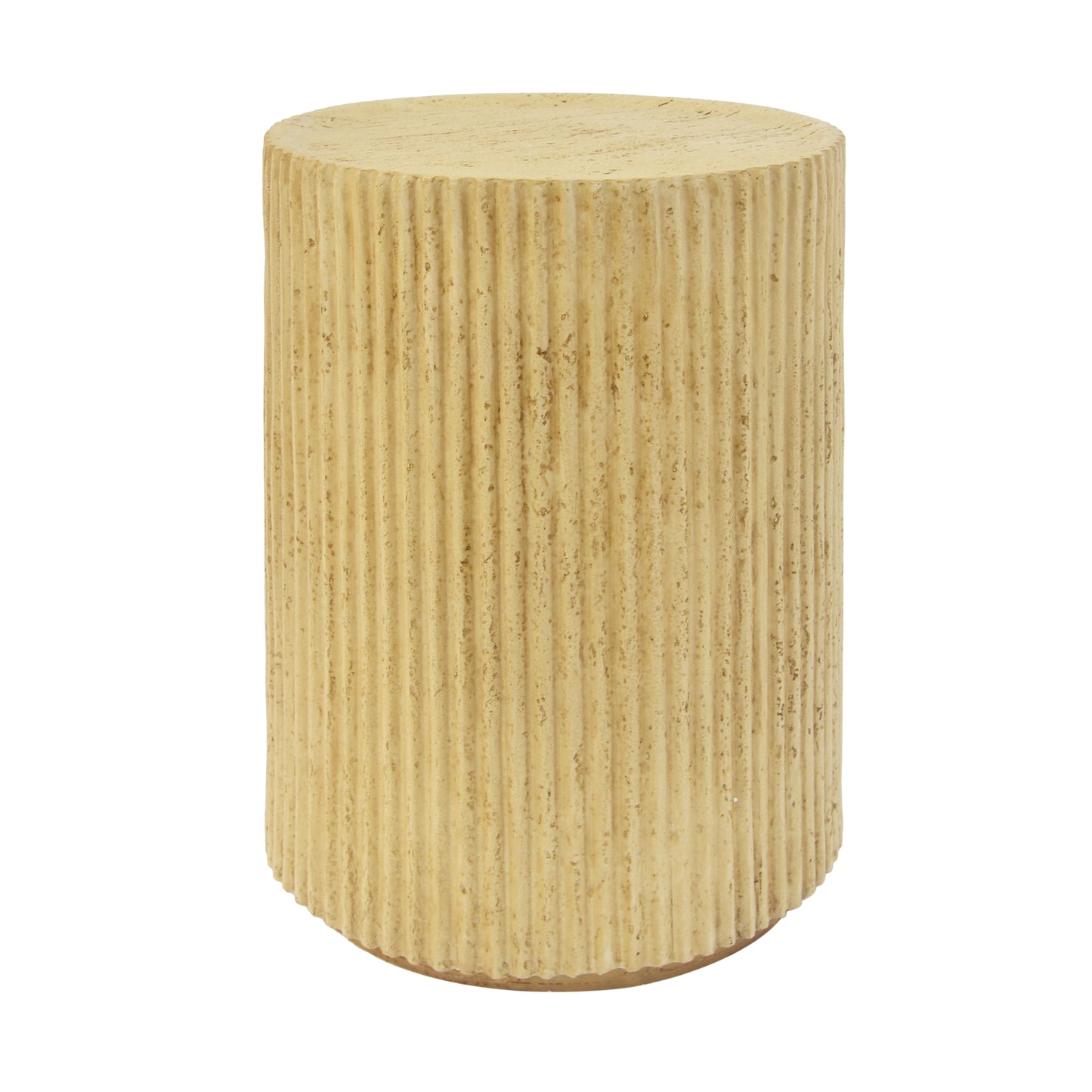 Orson MGO Cylindrical Side Table, Wood-like texture, Antique brown Color