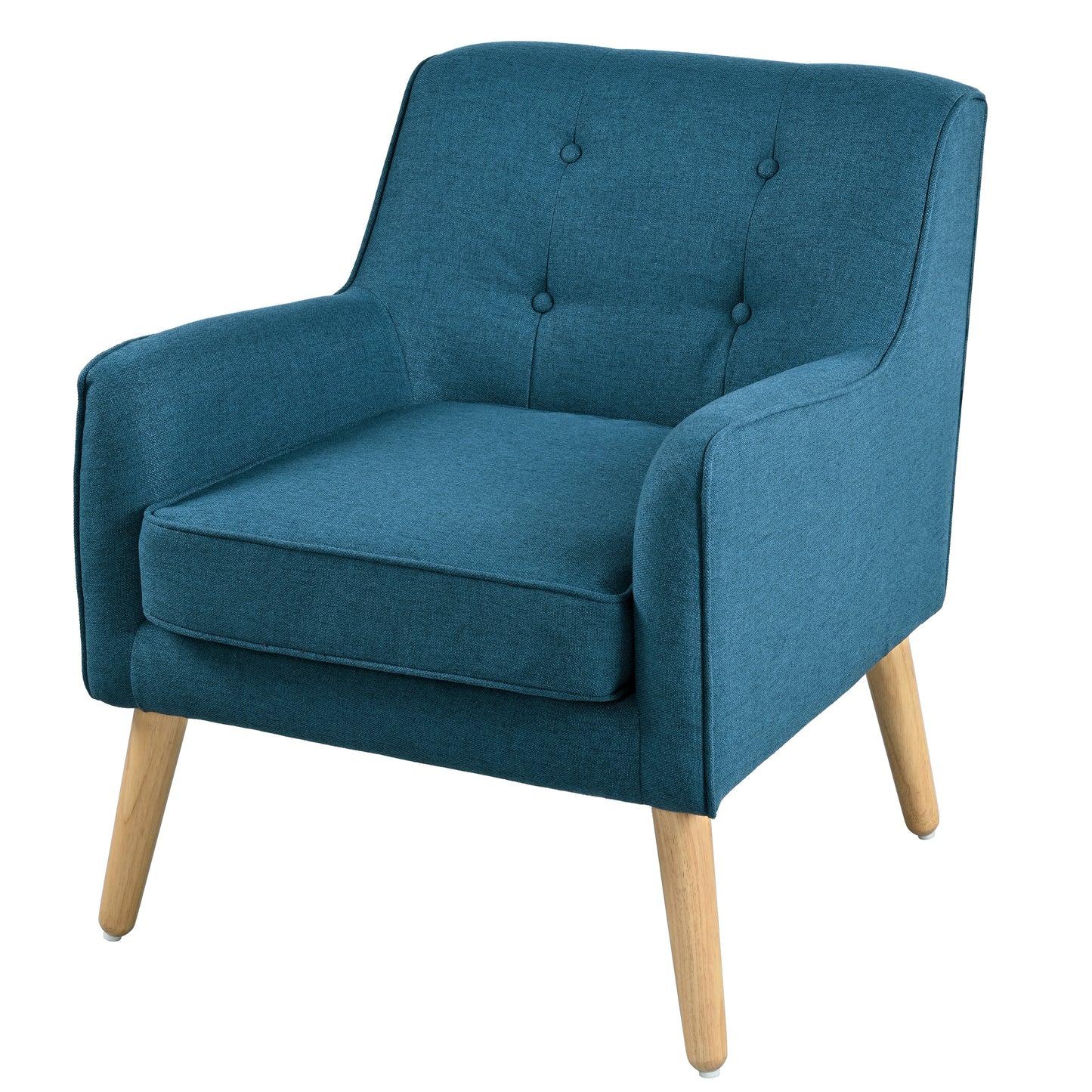 Tapara Mid-Century Modern Armchair - Tufted Fabric Accent Chair.