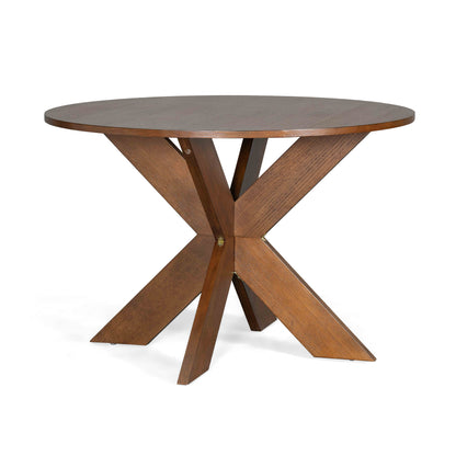 Sylquinn Round Dining Table Modern Farmhouse Kitchen Table, Cherry