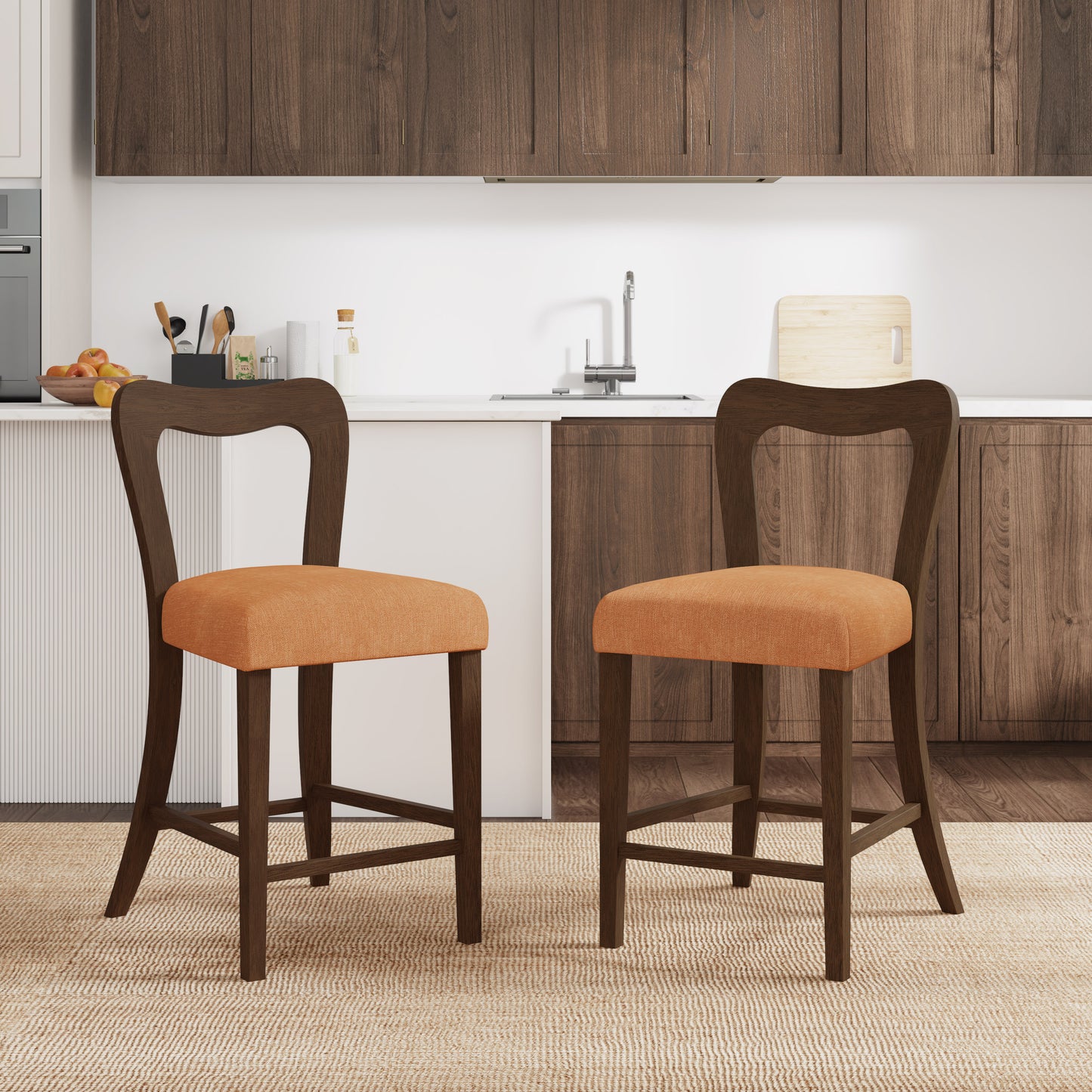 VintParlor 25.5 in. Modern Upholstered Counter Stools,Set of 2