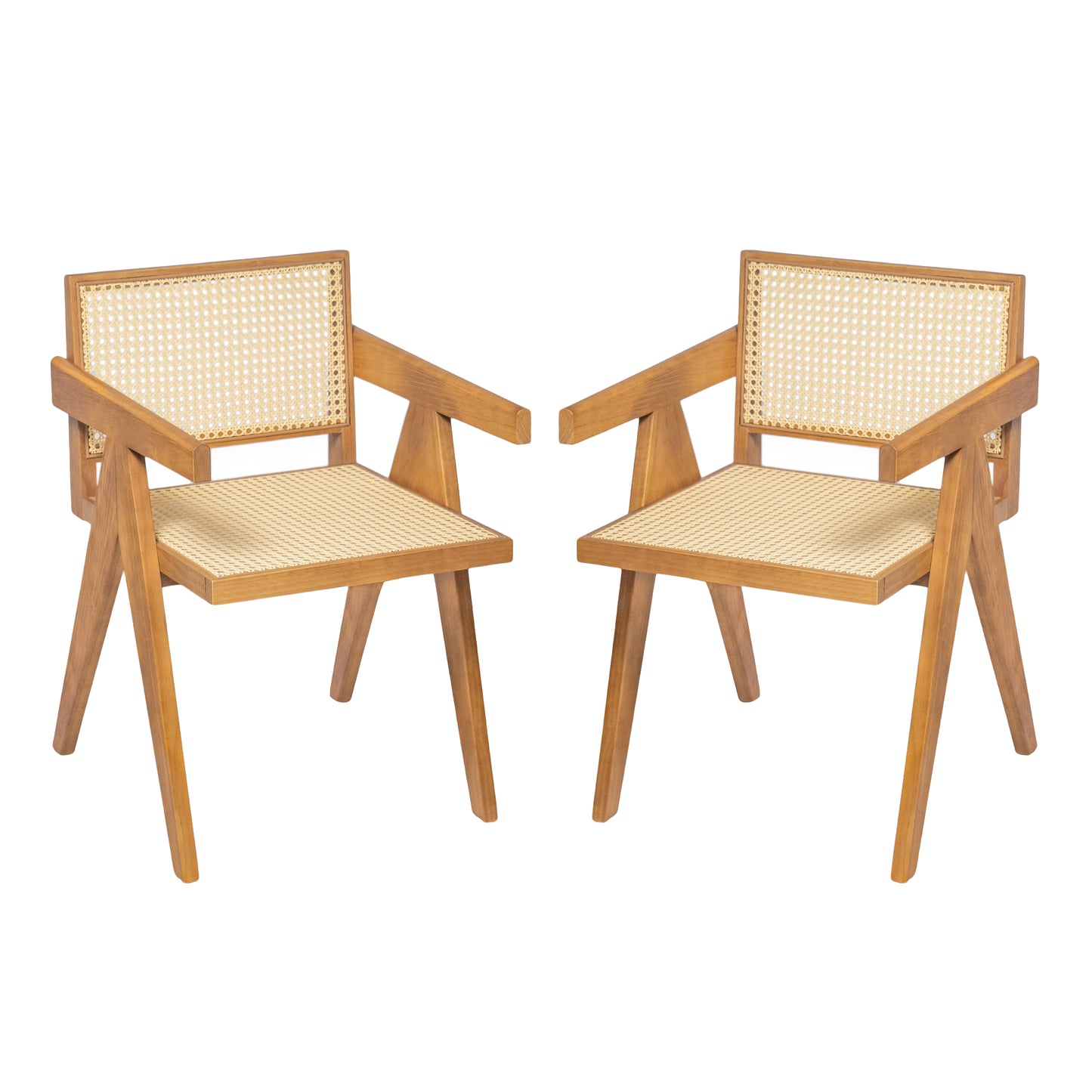 Chandiger Wood Arm Dining Chair,Set of 2