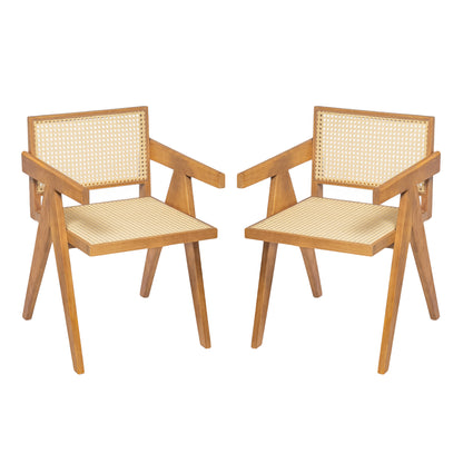 Chandiger Wood Arm Dining Chair,Set of 2