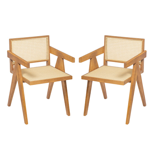 Chandiger Wood Arm Dining Chair,Set of 2