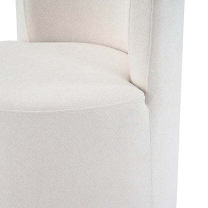 Nebula Modern Swivel Upholstered Side Chair in Beige