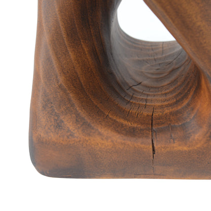Woanar MGO Twist Shape Side Table, Wood-like texture