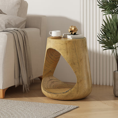 Hawthor MGO Hollow Side Table, Wood-like texture