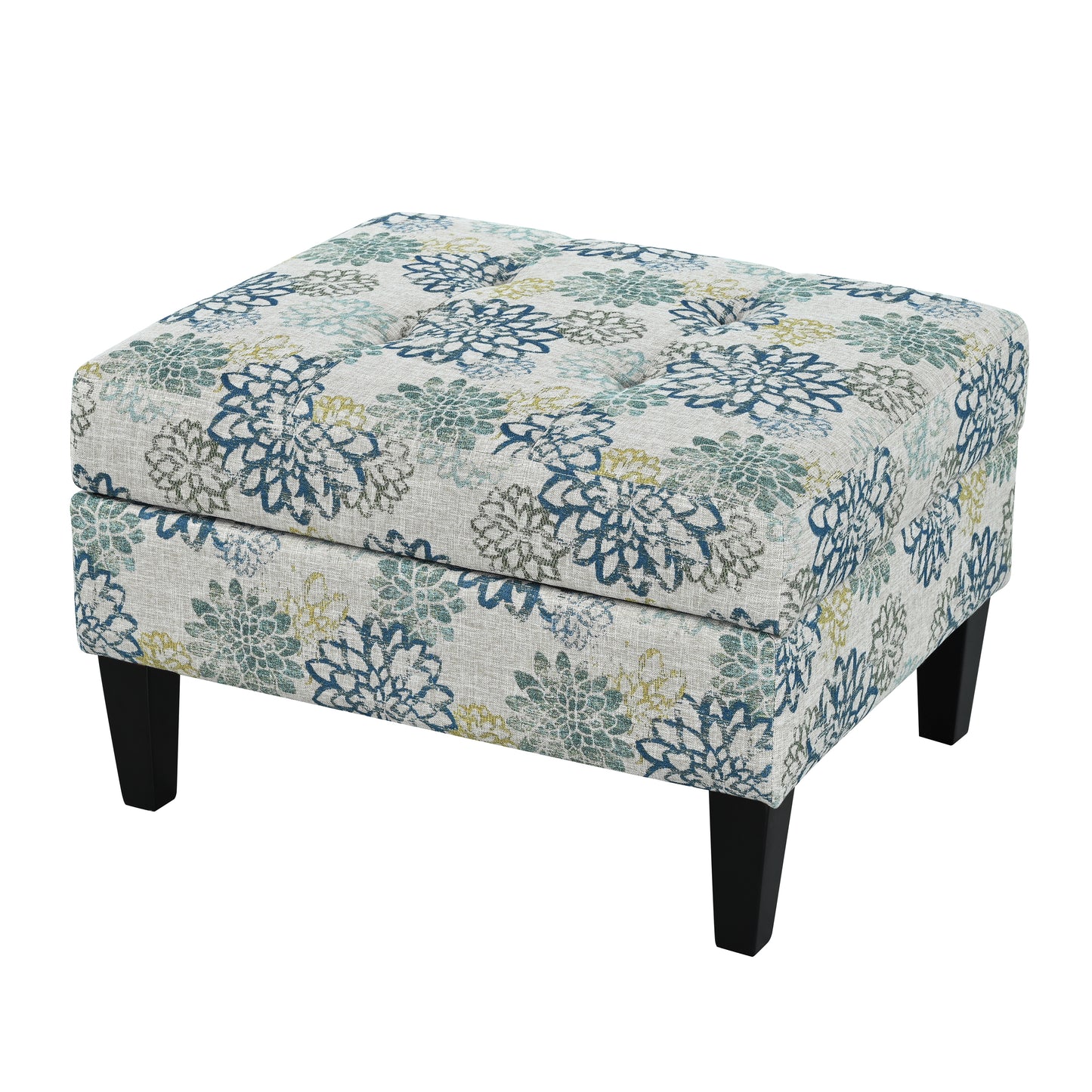 Zahra Contemporary Tufted Fabric Storage Ottoman