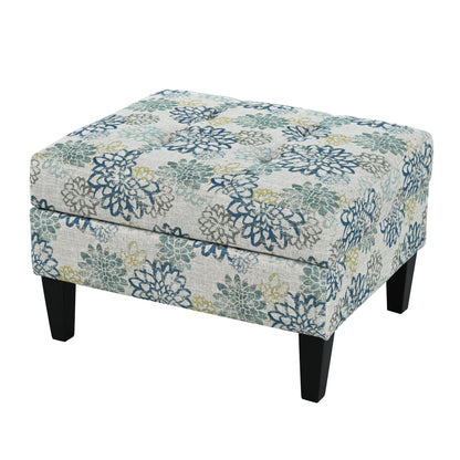 Zahra Contemporary Tufted Fabric Storage Ottoman