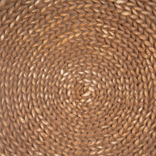 Nydiy Outdoor Patio Drum-Shaped MGO Side Table, Brown