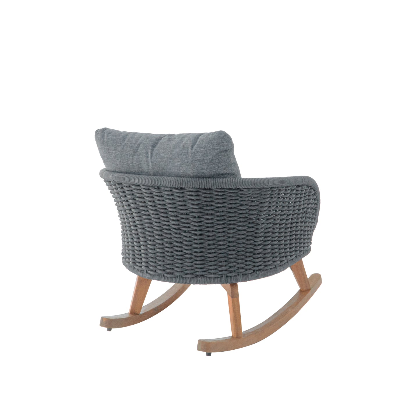 Elarvasir Contemporary Minimalist Beige Wicker Rocking Chair with Soft Polyester Cushions