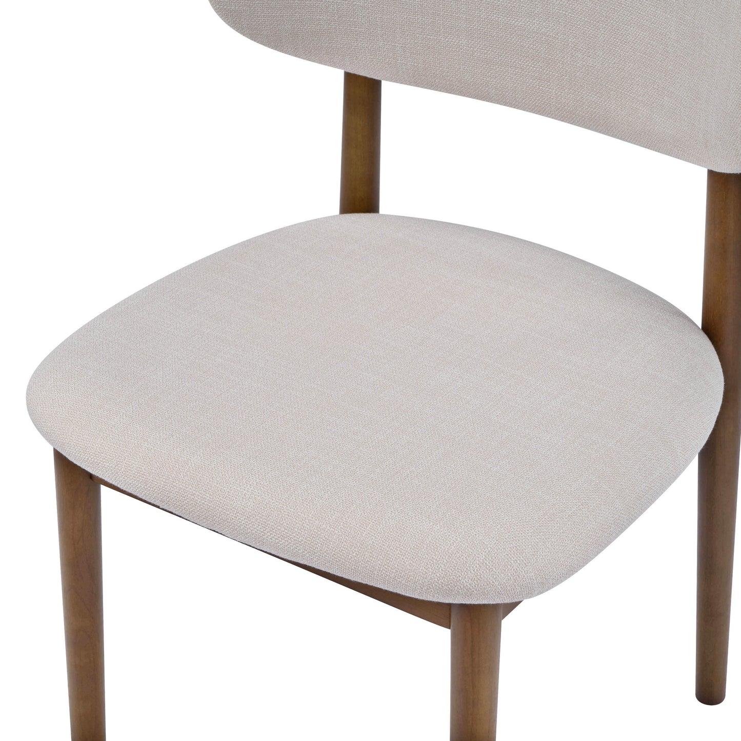 Lumene Contemporary Upholstered Side Chair with Soild Wood Legs and Curved Back (Set of 2)