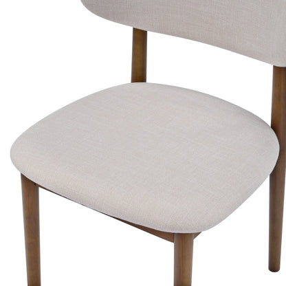 Lumene Contemporary Upholstered Side Chair with Soild Wood Legs and Curved Back (Set of 2)