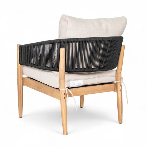 Veronia Outdoor Patio Acacia Wood Club Chair With Cushion,Set of 2