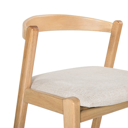 Balman Indoor Rubberwood Barstool,Beige Upholstery, Set of 2