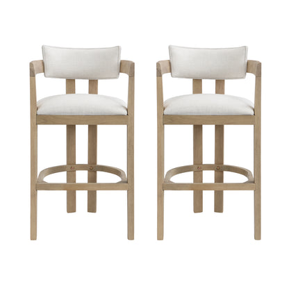 Thorn 30" Wooden Frame and Upholstered barstool with arm and back,Set of 2