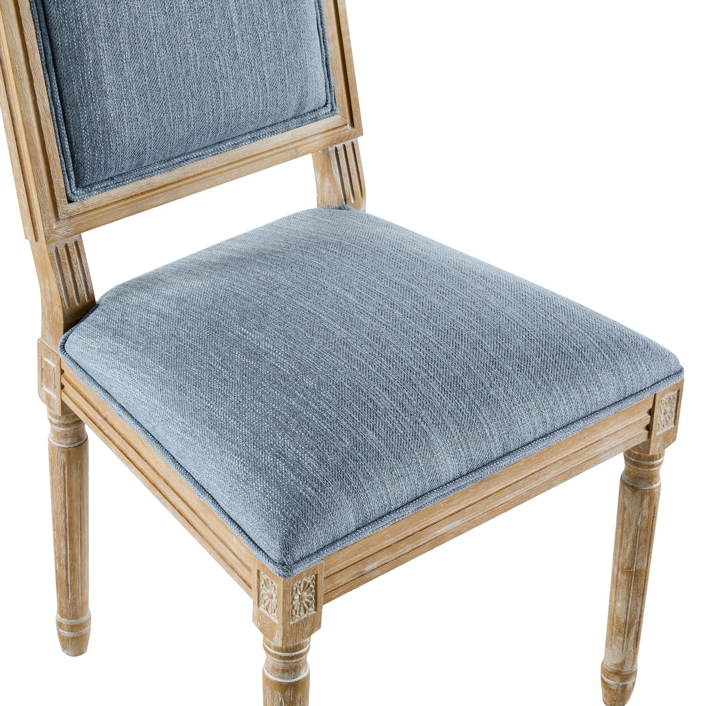 HaChiMi French Country Dining Chairs - Elegant Cane Backrest & Upholstered Seats,Set of 2