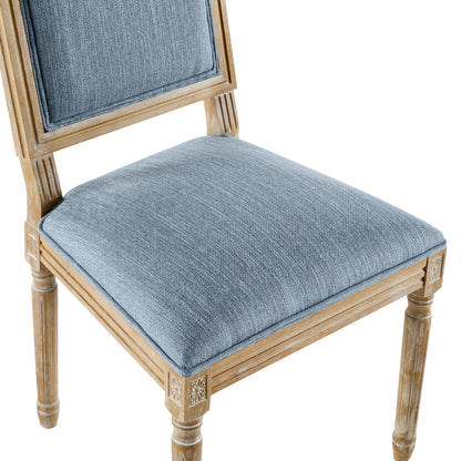 HaChiMi French Country Dining Chairs - Elegant Cane Backrest & Upholstered Seats,Set of 2