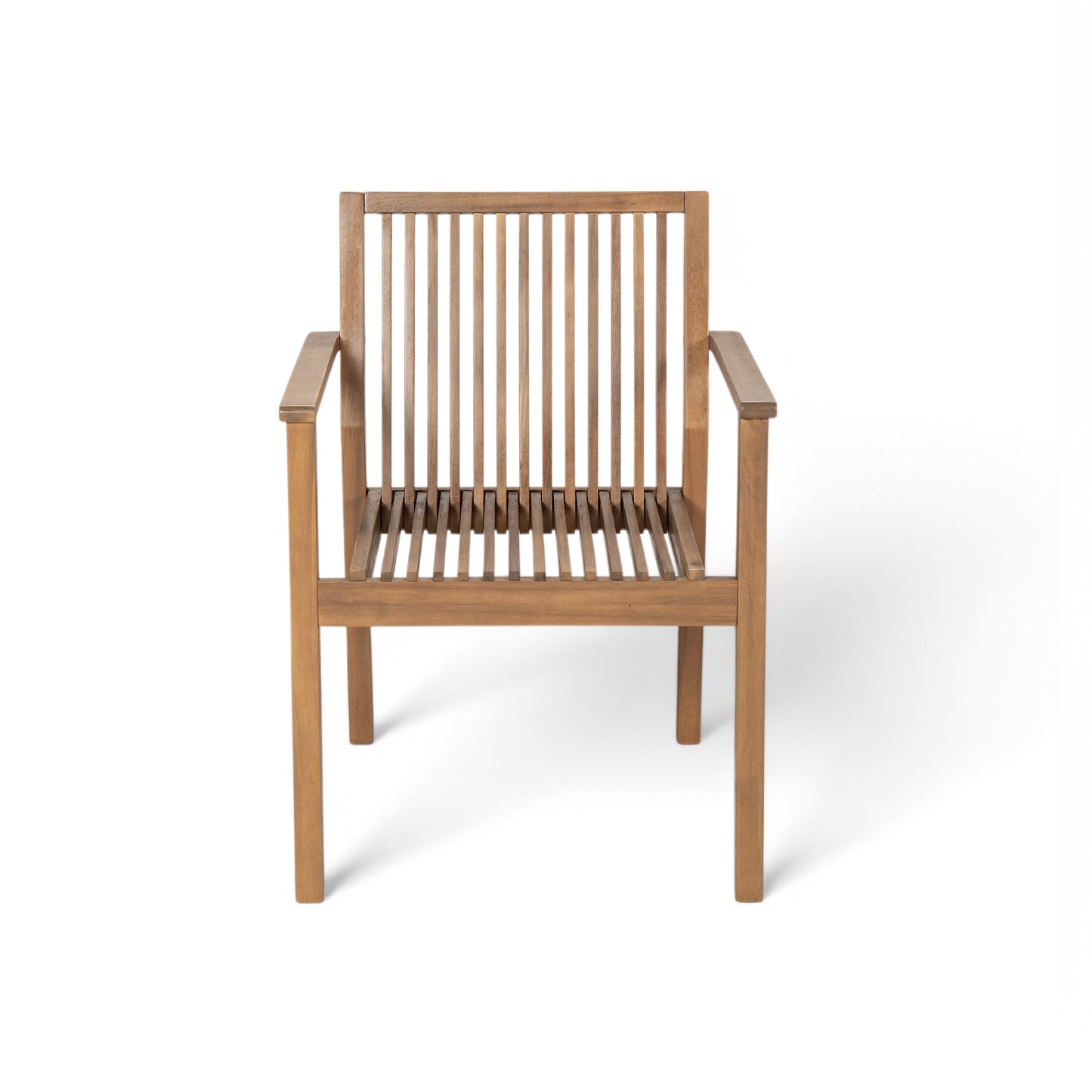 Somadorin Patio Dining Chair Set of 2 - Sturdy Acacia Wood, Comfortable Waterproof Seating