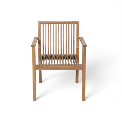 Junosila 7-Piece Acacia Wood Outdoor Dining Set - 70.75" Table & 6 Chairs with Cushions