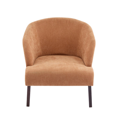 ‌Mossly Modern Accent Chair with Round Back & Wooden Legs - Mid-Century Inspired Lounge Chair for Living Room, Bedroom