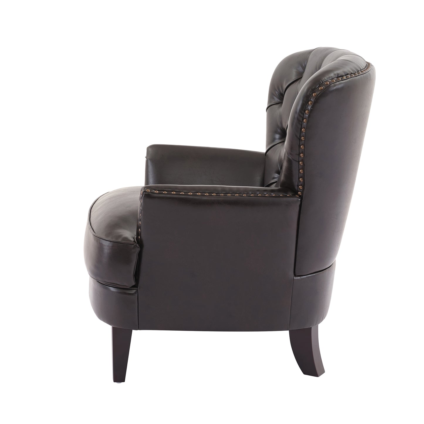 Mirod Vintage-Inspired Upholstered Lounge Chair with Nailhead Trim