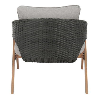 Reafter Outdoor Patio Elegant rattan Chair with Cushions (Set of 2)