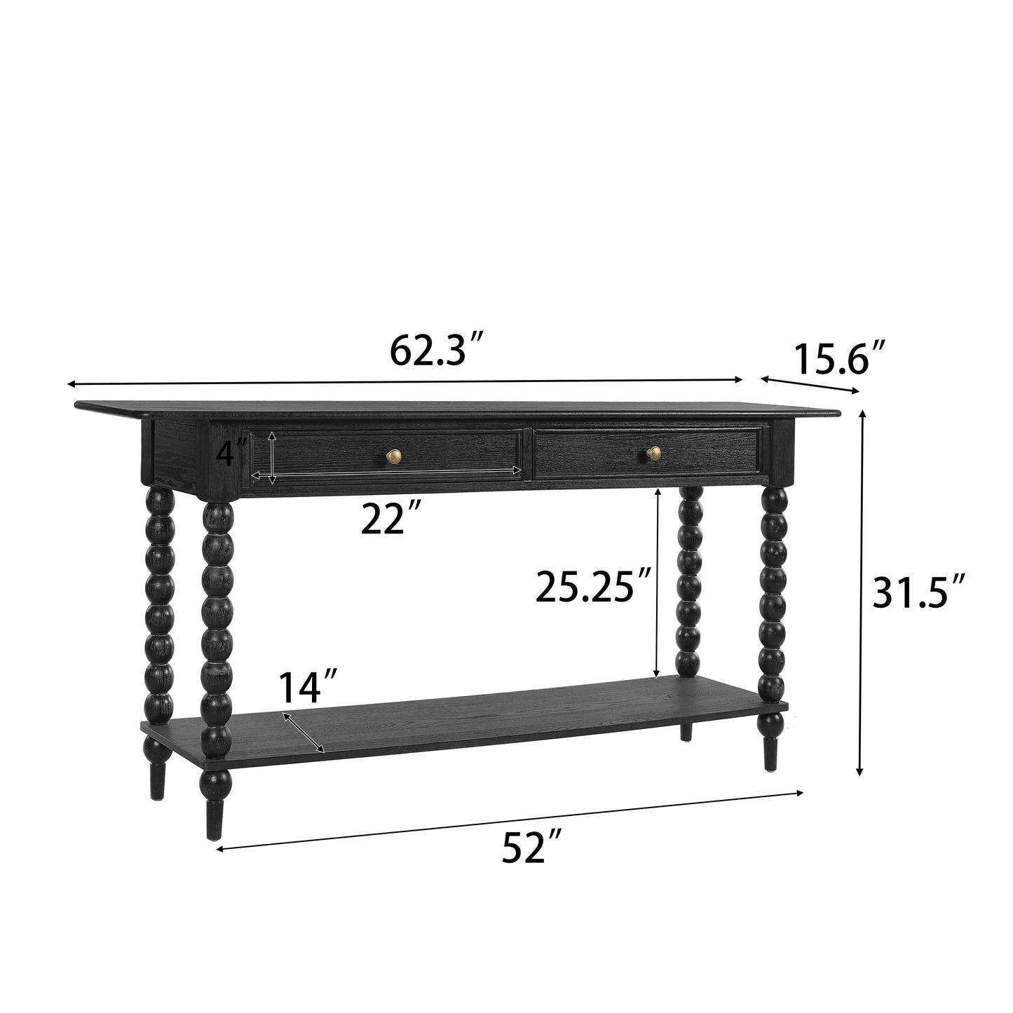 Beatrice 31.5" Console Table - 2 Drawers & Shelf for Living Room/Hallway Storage & Decor