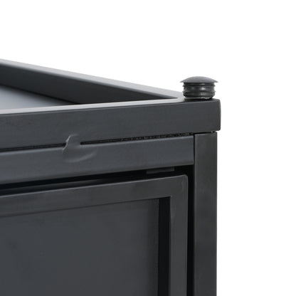 Lecanto Outdoor Metal Tank Holder Side Table, Matte Black