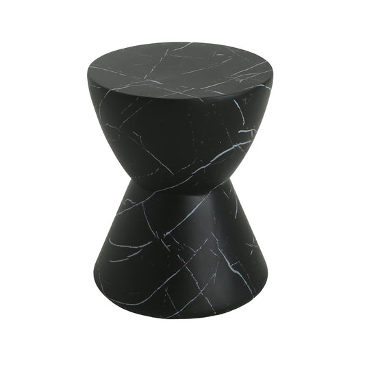 Seren Patio Round Hourglass Accent Table, Concrete