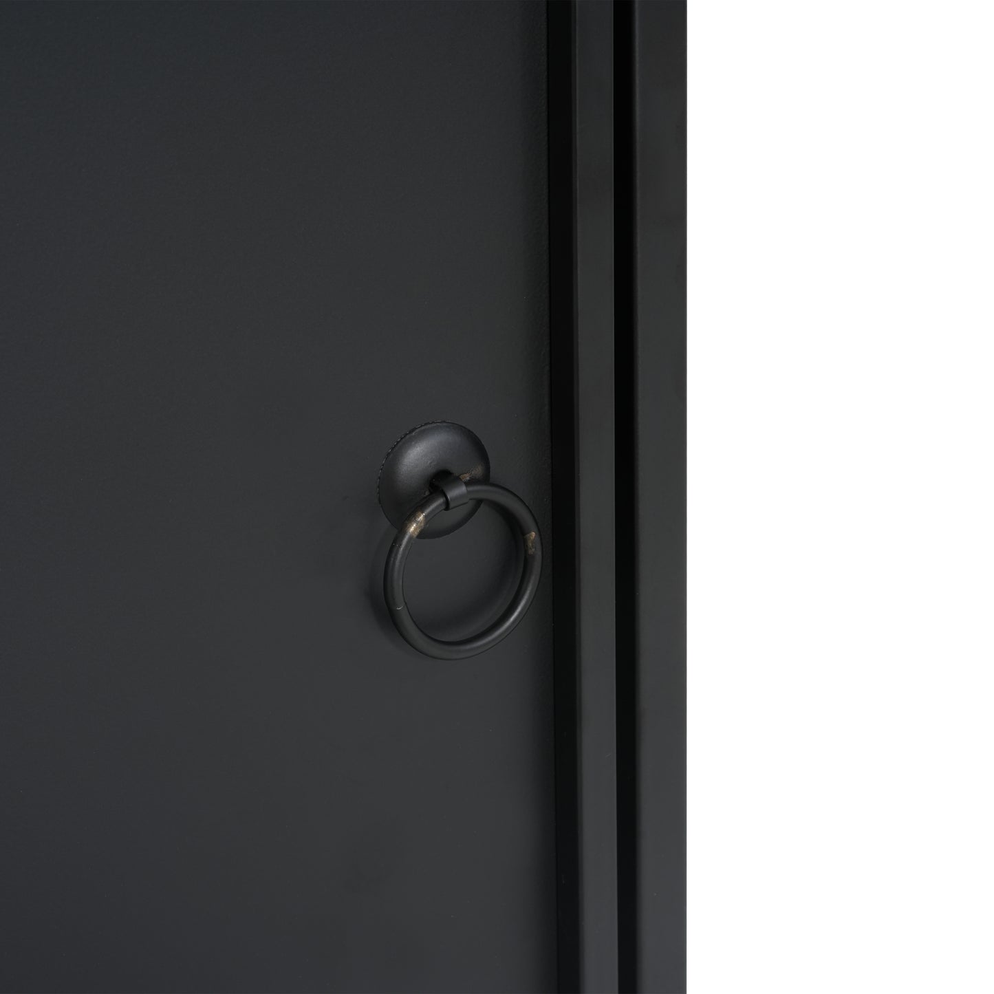 Lecanto Outdoor Metal Tank Holder Side Table, Matte Black