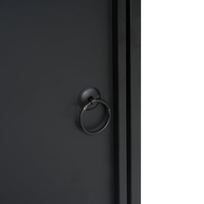 Lecanto Outdoor Metal Tank Holder Side Table, Matte Black