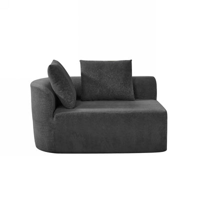Orellar 116" Modern Curved Sectional Sofa with High-Density Fully Compressed Sponge and Chaise Lounge, Pearl Upholstery
