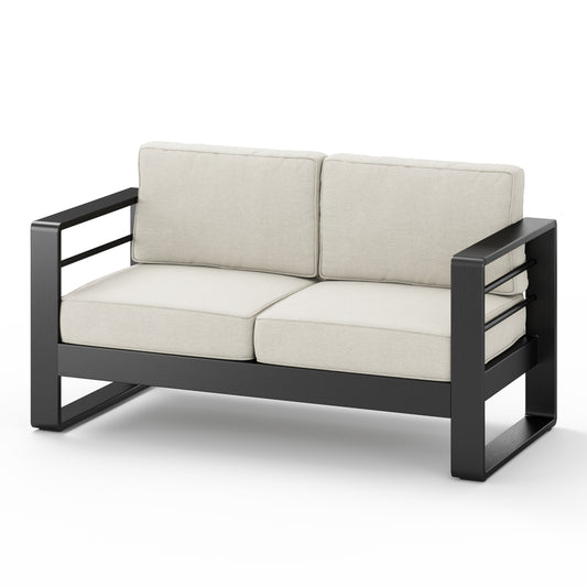 Gaddia Aluminum Patio Outdoor Loveseat with Cushions