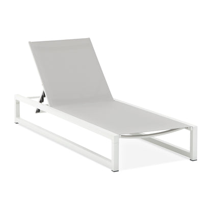 Tavilinin 5-Level Adjustable Outdoor Chaise Lounge, Durable Aluminum Frame & Textilene Mesh