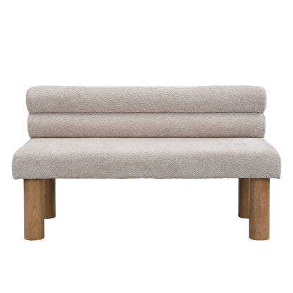 Aetherin Upholstered Dining Bench, Boucle Ottoman for Dining Room, Bedroom, Living Room