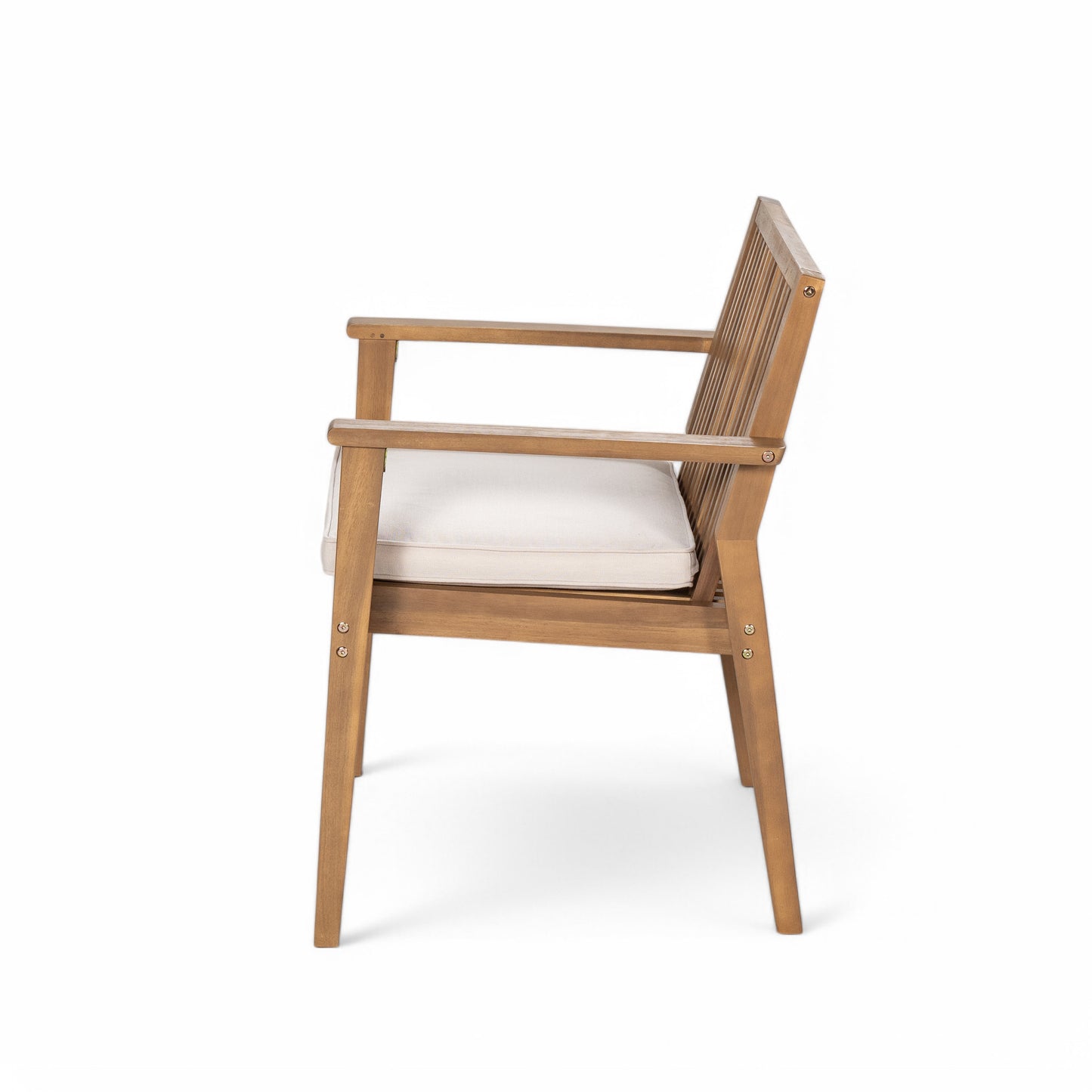 Junosila 5-Piece Acacia Wood Outdoor Dining Set - 70.75" Table & 4 Chairs with Cushions