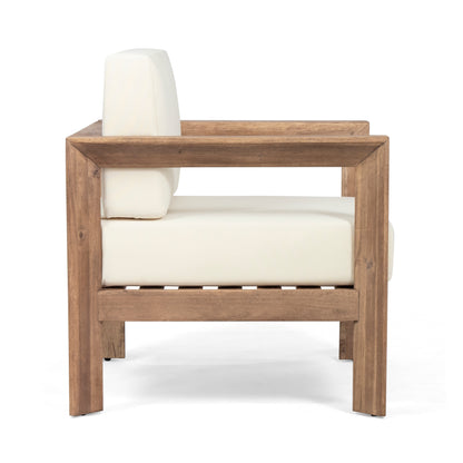 Lucia Outdoor Acacia Wood Club Chair