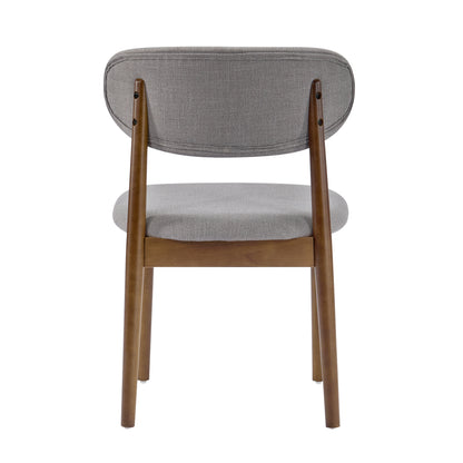 Lumene Contemporary Upholstered Side Chair with Soild Wood Legs and Curved Back (Set of 2)