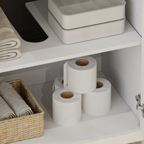 ‌Nexrail 31" Vintage Bathroom Vanity with Ceramic Sink, with Bronze Pulls and Tempered Glass