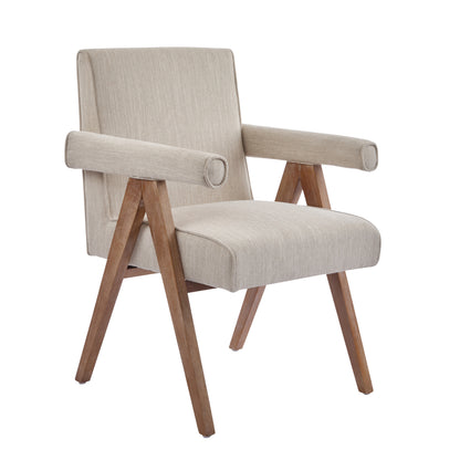 Soliner Indoor Fabric Solid Wood Dining Chair,Set of 2
