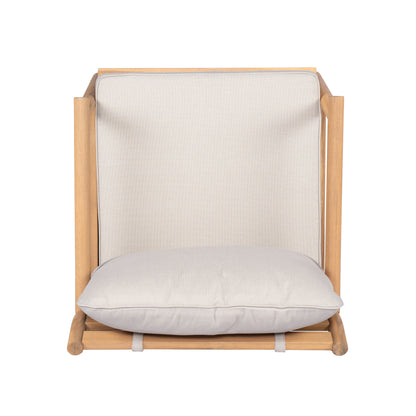 Amonier Outdoor Acacia Wood Chat Set,Loveseat & Coffee Table & 2 Club Chairs