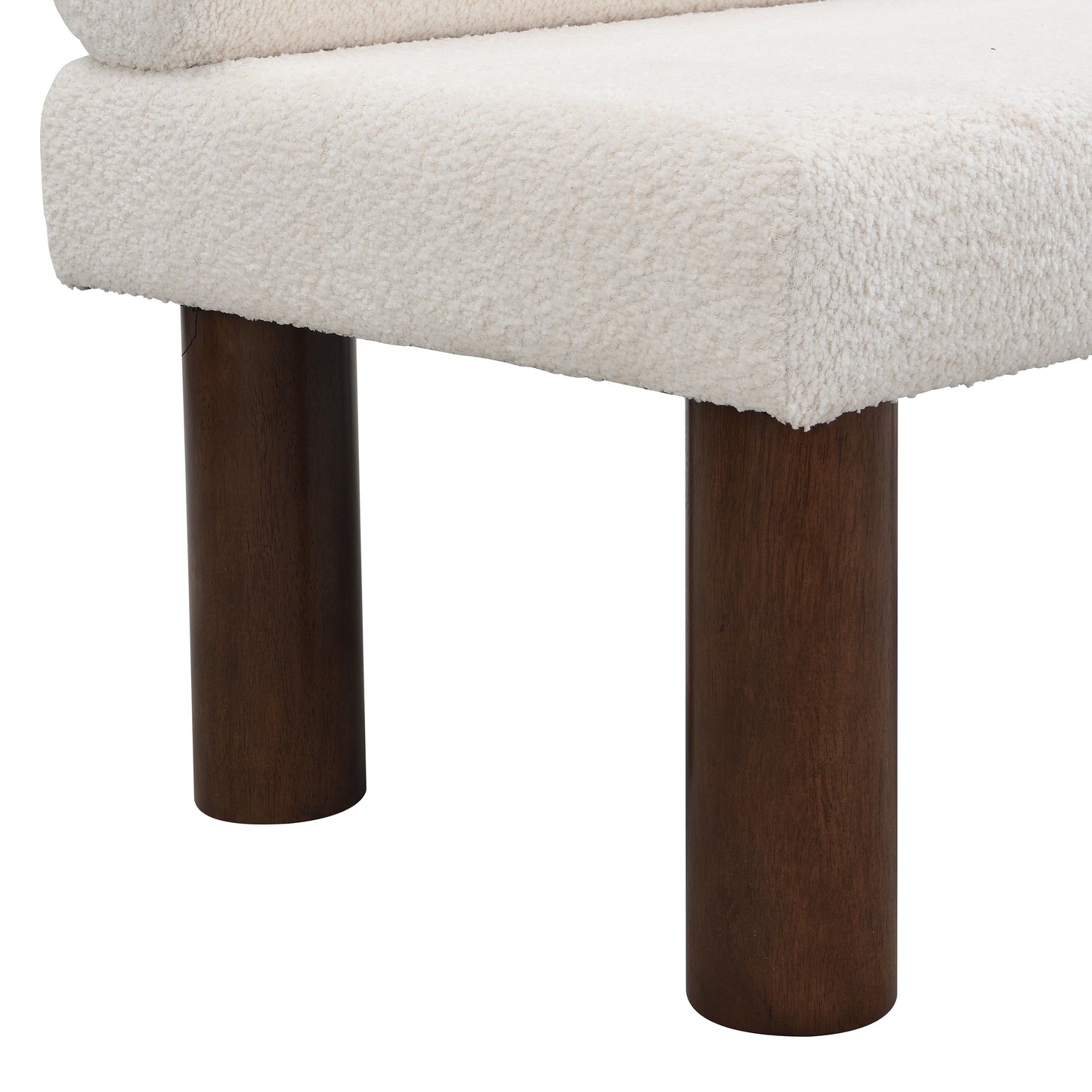 Aetherin Upholstered Dining Bench, Boucle Ottoman for Dining Room, Bedroom, Living Room