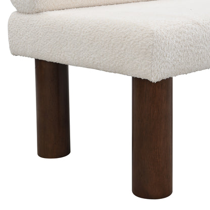 Aetherin Upholstered Dining Bench, Boucle Ottoman for Dining Room, Bedroom, Living Room