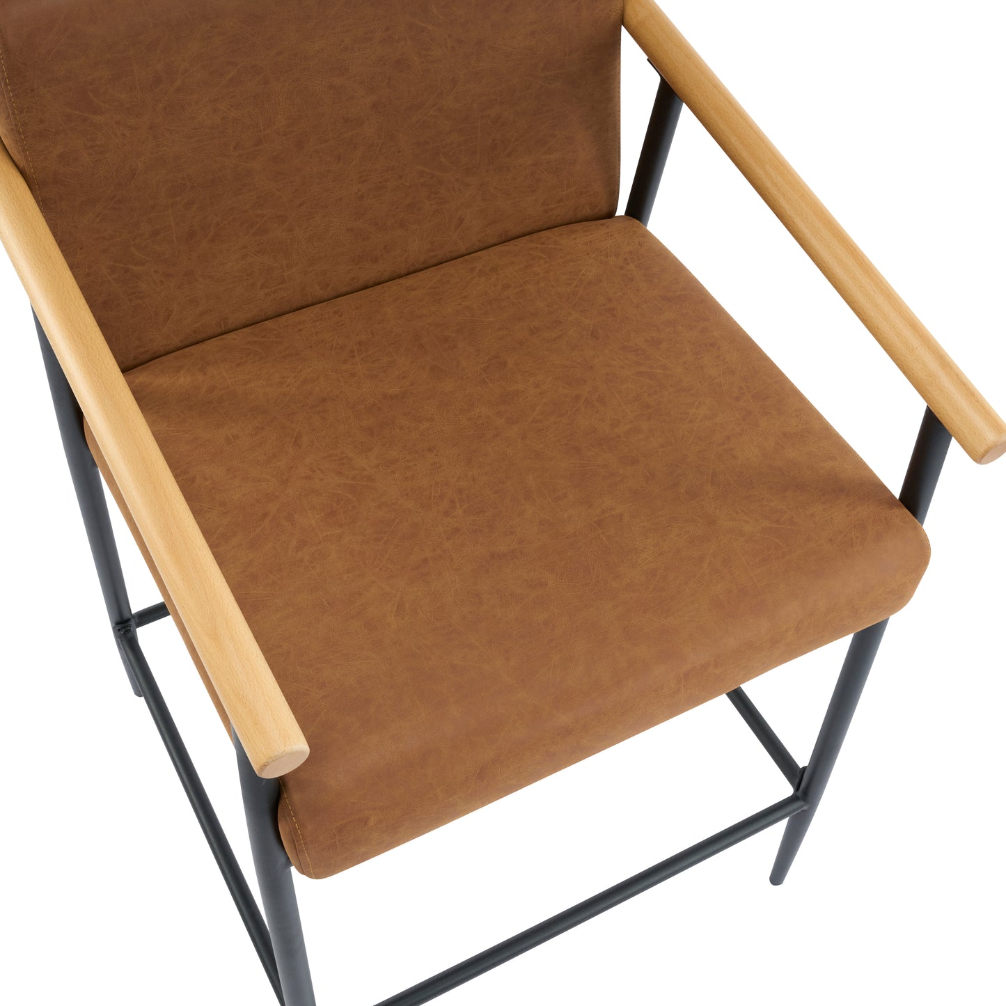 Hethlet Counter Stool with Iron Frame-Set of 2