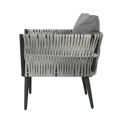 Shipley Outdoor Wicker and Aluminum Club Chair