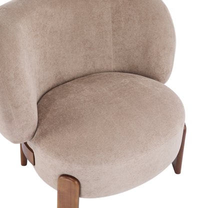 Demidorium Cozy Upholstery Solid Wood Wingback Armchair