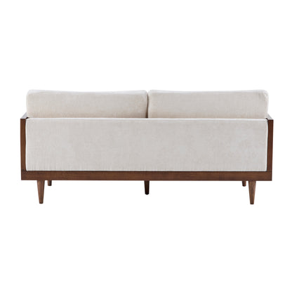 EMIR 72" Square Arm 3-Seater Sofa with Cane Rattan and Wooden Frame