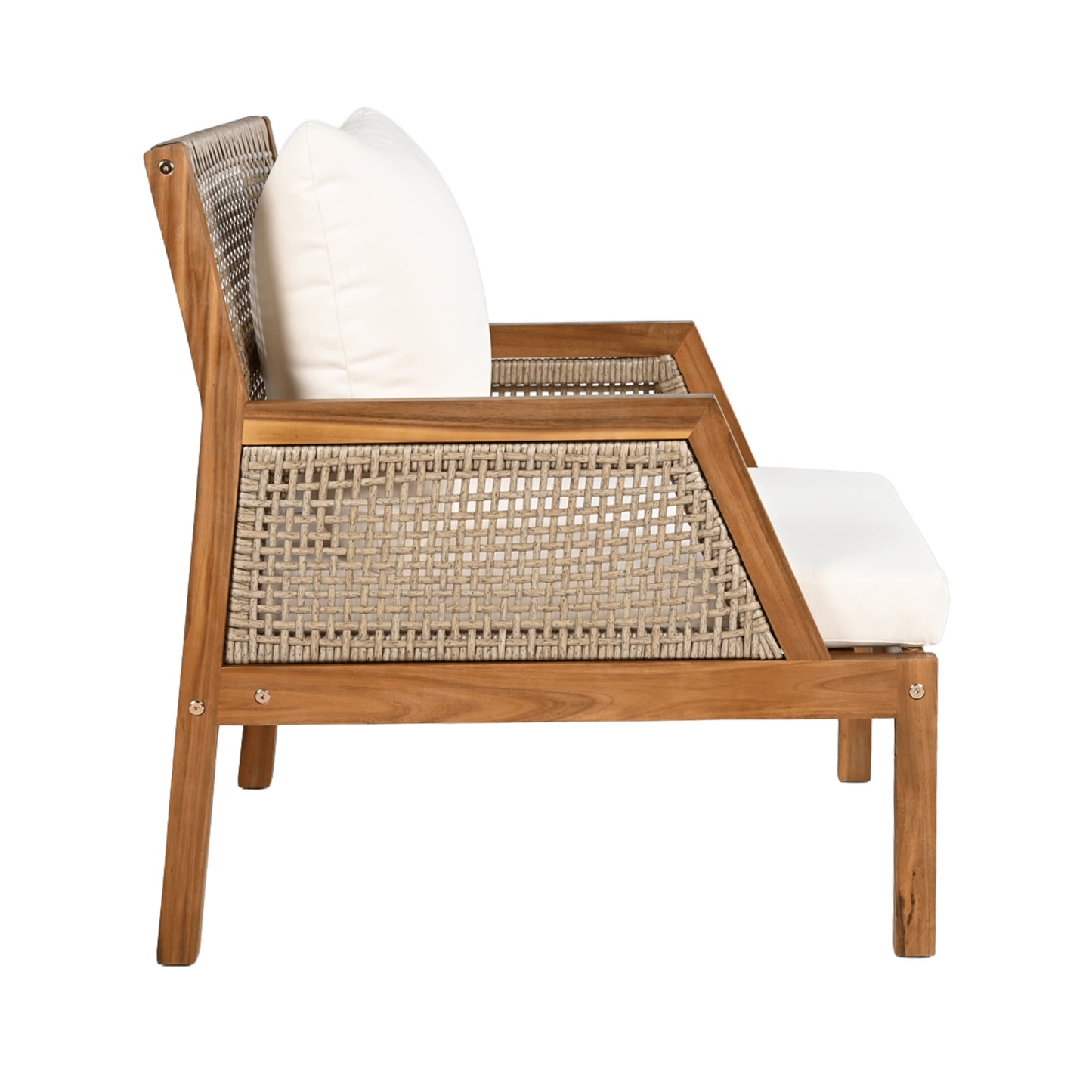 Aplore Outdoor Acacia Wood Club Chair with Cushions